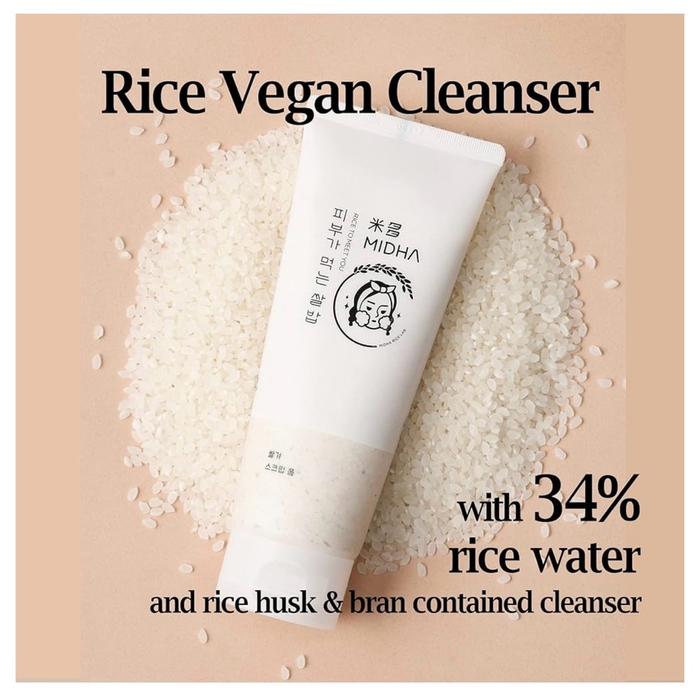 Rice scrub rice to meet you Midha Korean skincare
